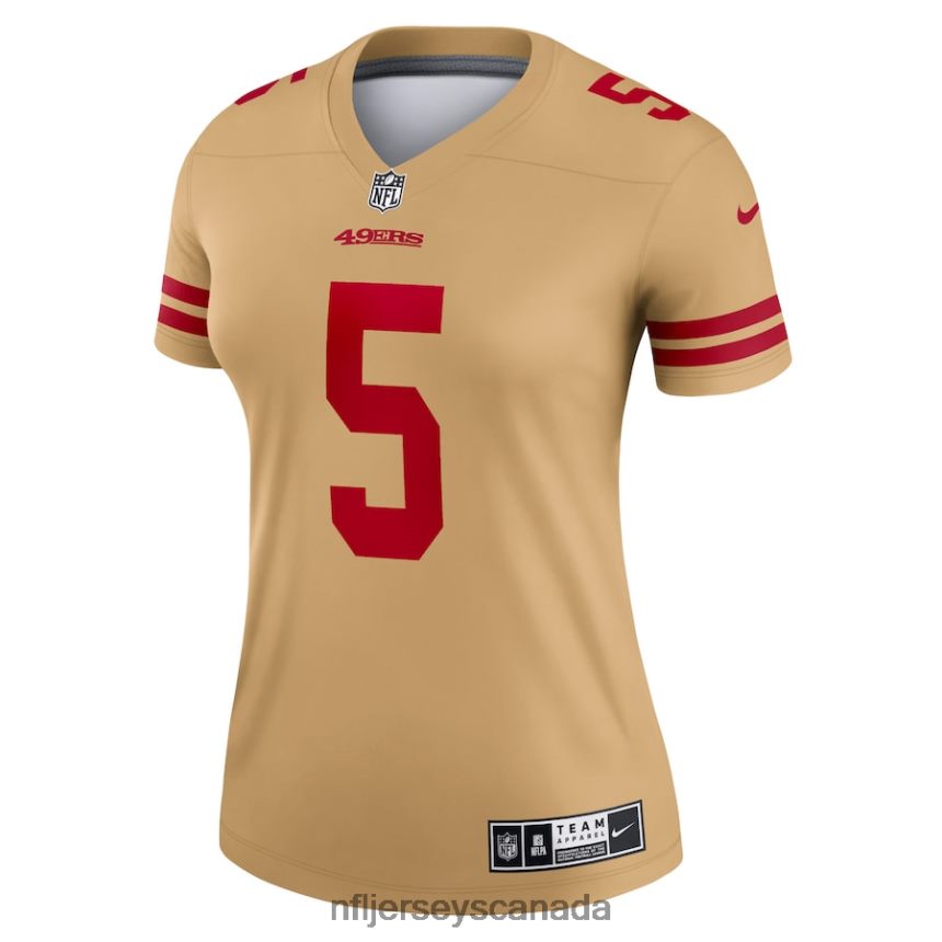 Women San Francisco 49ers Trey Lance Nike Gold Inverted Legend Jersey Clothing NFL TBXFR63487