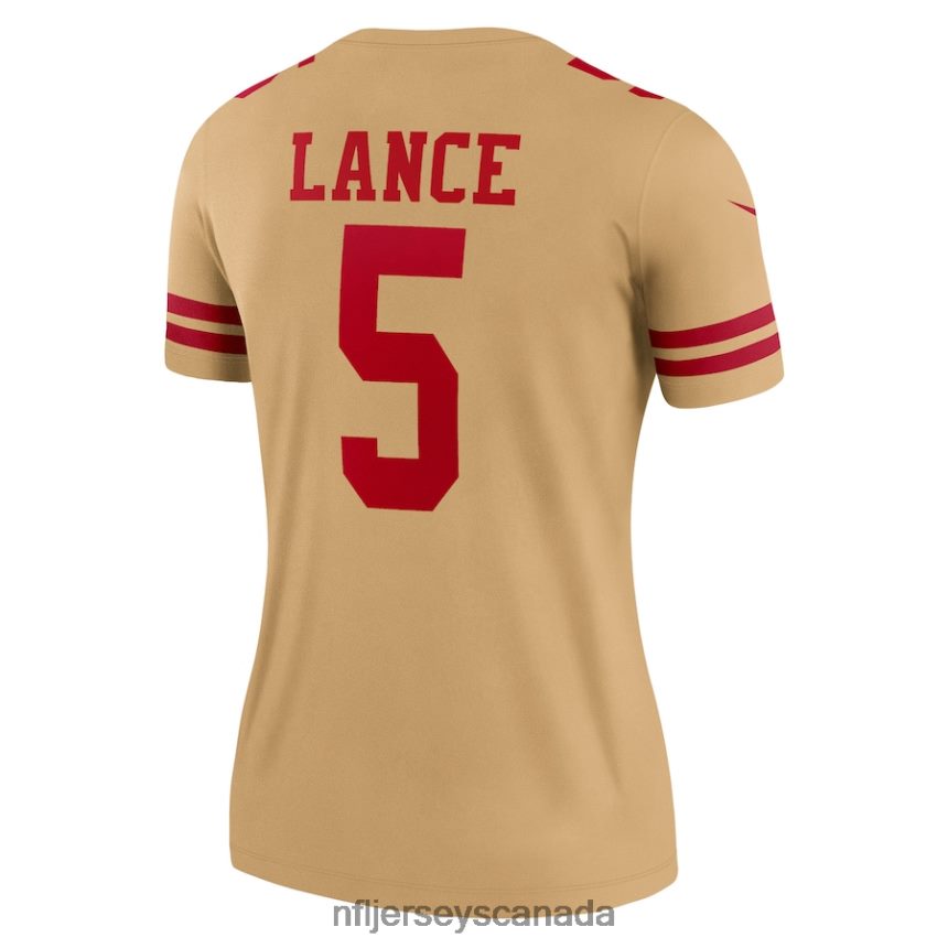 Women San Francisco 49ers Trey Lance Nike Gold Inverted Legend Jersey Clothing NFL TBXFR63487