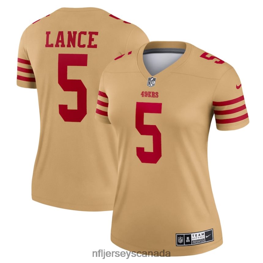 Women San Francisco 49ers Trey Lance Nike Gold Team Inverted Legend Jersey Clothing NFL TBXFR61912