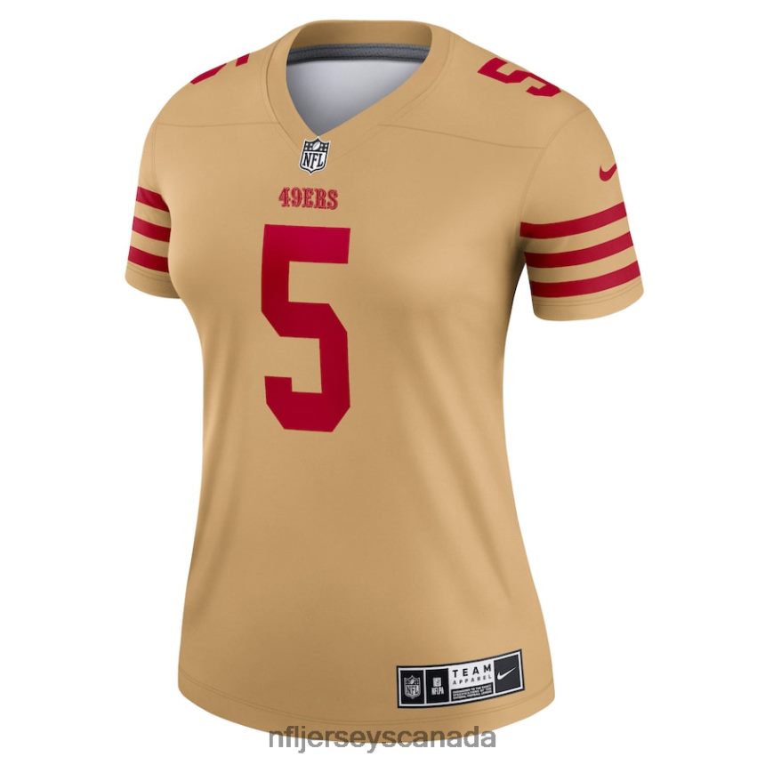 Women San Francisco 49ers Trey Lance Nike Gold Team Inverted Legend Jersey Clothing NFL TBXFR61912