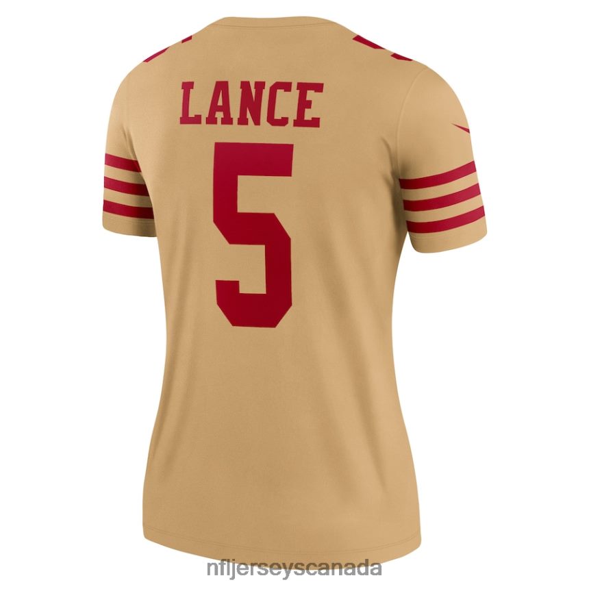 Women San Francisco 49ers Trey Lance Nike Gold Team Inverted Legend Jersey Clothing NFL TBXFR61912
