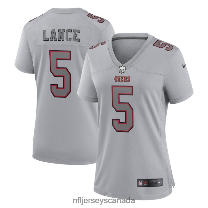 Women San Francisco 49ers Trey Lance Nike Gray Atmosphere Fashion Game Jersey Clothing NFL TBXFR62771
