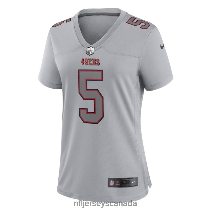 Women San Francisco 49ers Trey Lance Nike Gray Atmosphere Fashion Game Jersey Clothing NFL TBXFR62771
