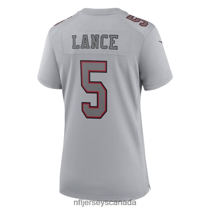 Women San Francisco 49ers Trey Lance Nike Gray Atmosphere Fashion Game Jersey Clothing NFL TBXFR62771