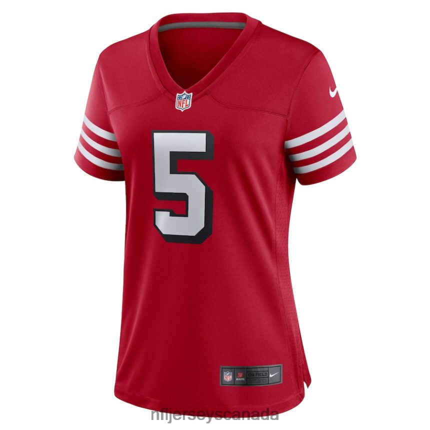 Women San Francisco 49ers Trey Lance Nike Scarlet Alternate Game Jersey Clothing NFL TBXFR64180
