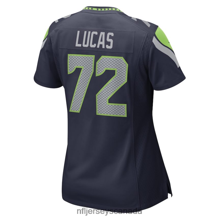 Women Seattle Seahawks Abraham Lucas Nike College Navy Game Player Jersey Clothing NFL TBXFR64586