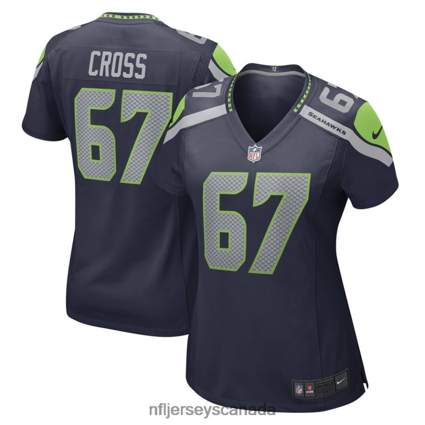 Women Seattle Seahawks Charles Cross Nike College Navy Game Player Jersey Clothing NFL TBXFR66325
