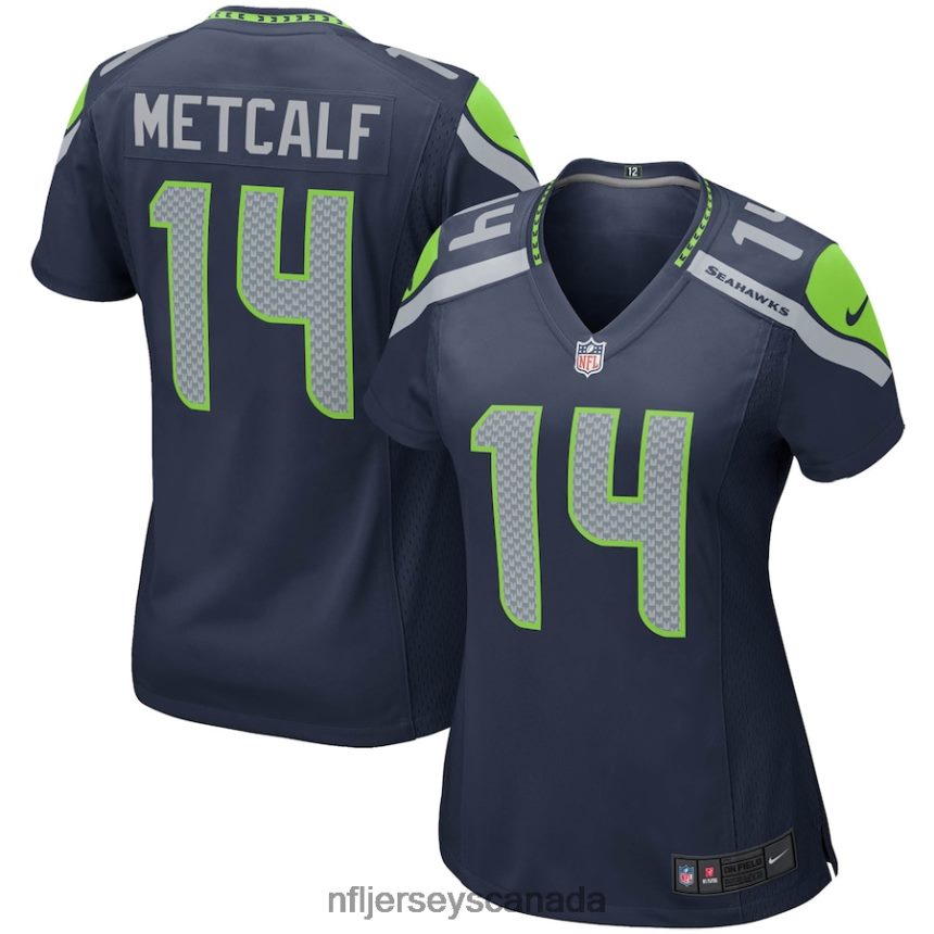 Women Seattle Seahawks DK Metcalf Nike College Navy Game Player Jersey Clothing NFL TBXFR6597