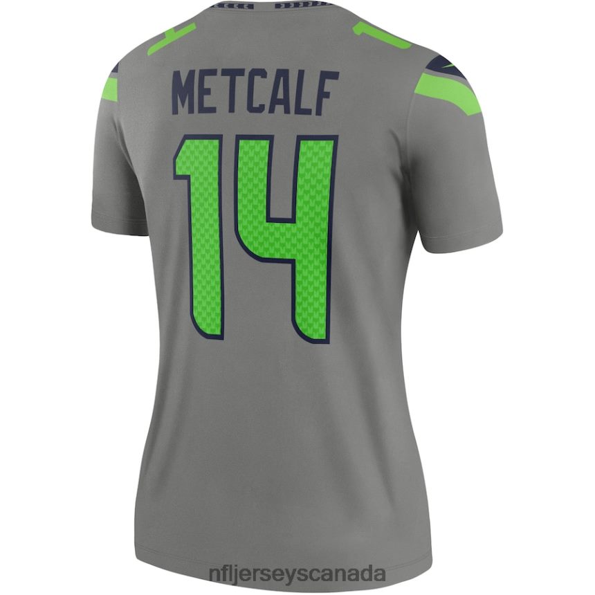 Women Seattle Seahawks DK Metcalf Nike Gray Inverted Legend Jersey Clothing NFL TBXFR62891
