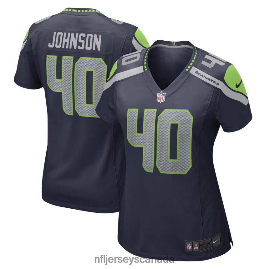 Women Seattle Seahawks Darryl Johnson Nike College Navy Game Player Jersey Clothing NFL TBXFR65615