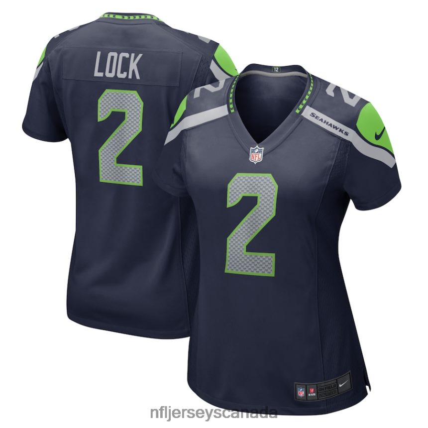 Women Seattle Seahawks Drew Lock Nike College Navy Game Jersey Clothing NFL TBXFR64266