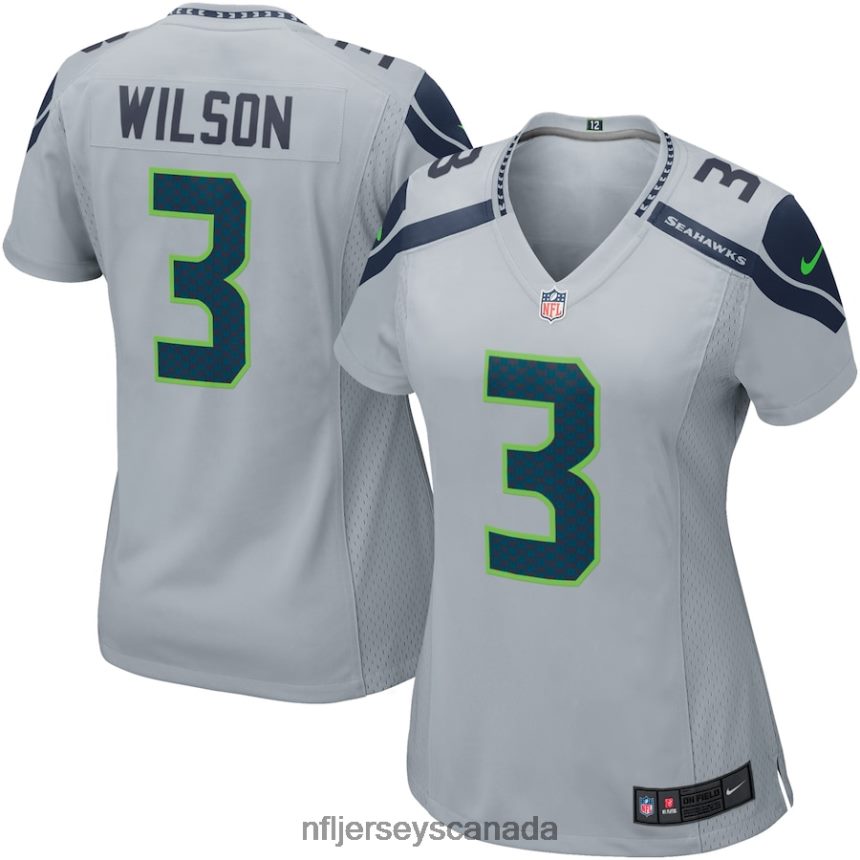 Women Seattle Seahawks Russell Wilson Nike Gray Game Jersey Clothing NFL TBXFR62316