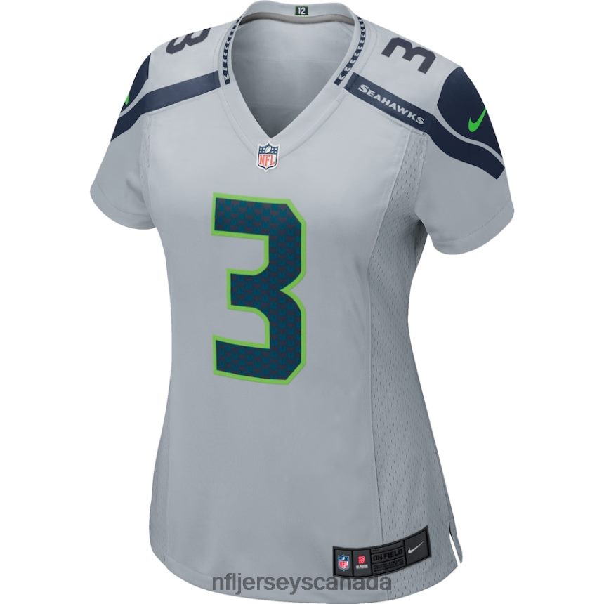 Women Seattle Seahawks Russell Wilson Nike Gray Game Jersey Clothing NFL TBXFR62316