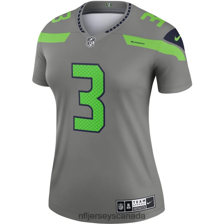 Women Seattle Seahawks Russell Wilson Nike Gray Inverted Legend Jersey Clothing NFL TBXFR62061