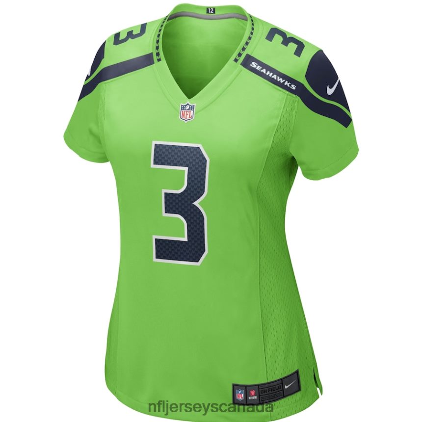 Women Seattle Seahawks Russell Wilson Nike Neon Green Alternate Game Jersey Clothing NFL TBXFR62310