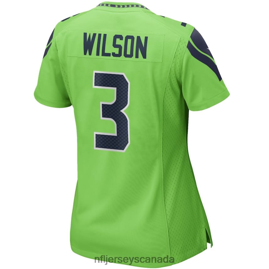 Women Seattle Seahawks Russell Wilson Nike Neon Green Alternate Game Jersey Clothing NFL TBXFR62310