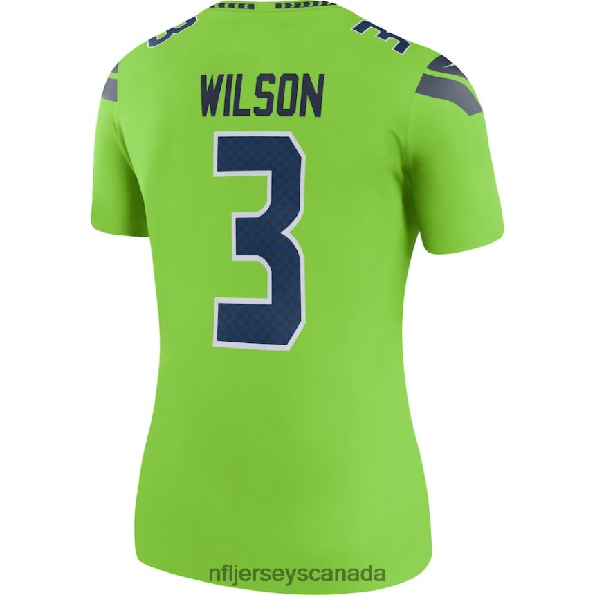 Women Seattle Seahawks Russell Wilson Nike Neon Green Color Rush Legend Jersey Clothing NFL TBXFR62764