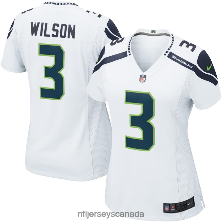 Women Seattle Seahawks Russell Wilson Nike White Game Jersey Clothing NFL TBXFR63169