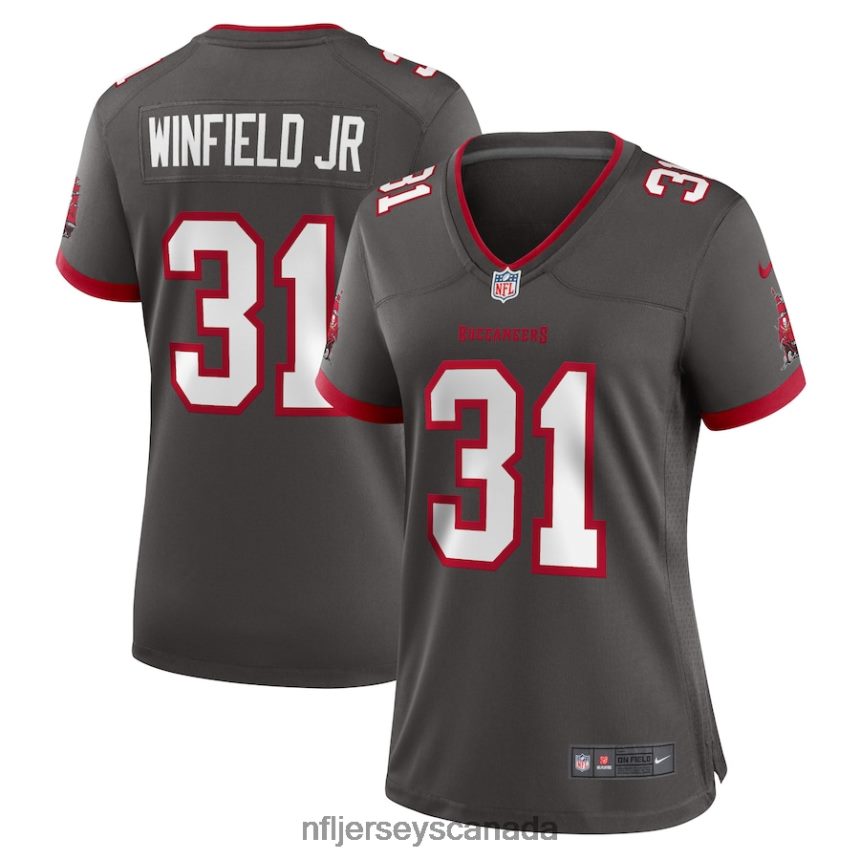 Women Tampa Bay Buccaneers Antoine Winfield Jr Nike Pewter Game Jersey Clothing NFL TBXFR63749