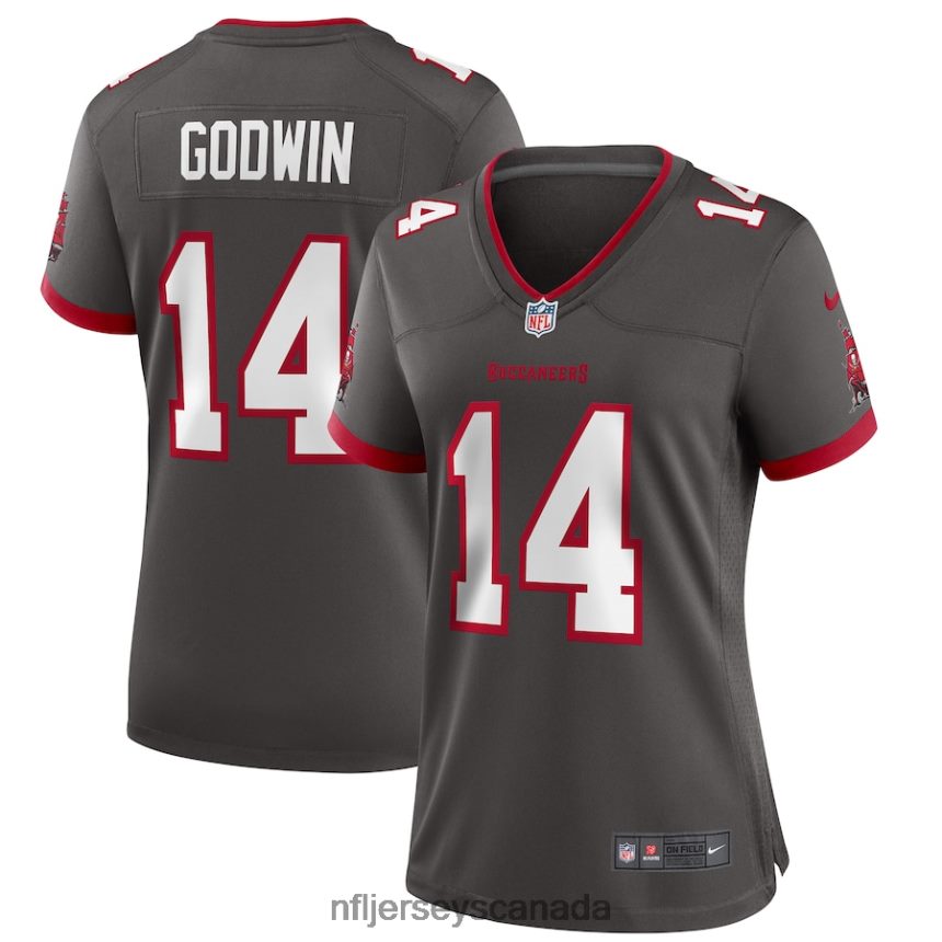 Women Tampa Bay Buccaneers Chris Godwin Nike Pewter Alternate Game Jersey Clothing NFL TBXFR65206
