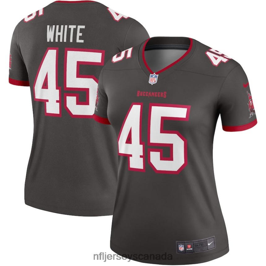 Women Tampa Bay Buccaneers Devin White Nike Pewter Alternate Legend Jersey Clothing NFL TBXFR64459