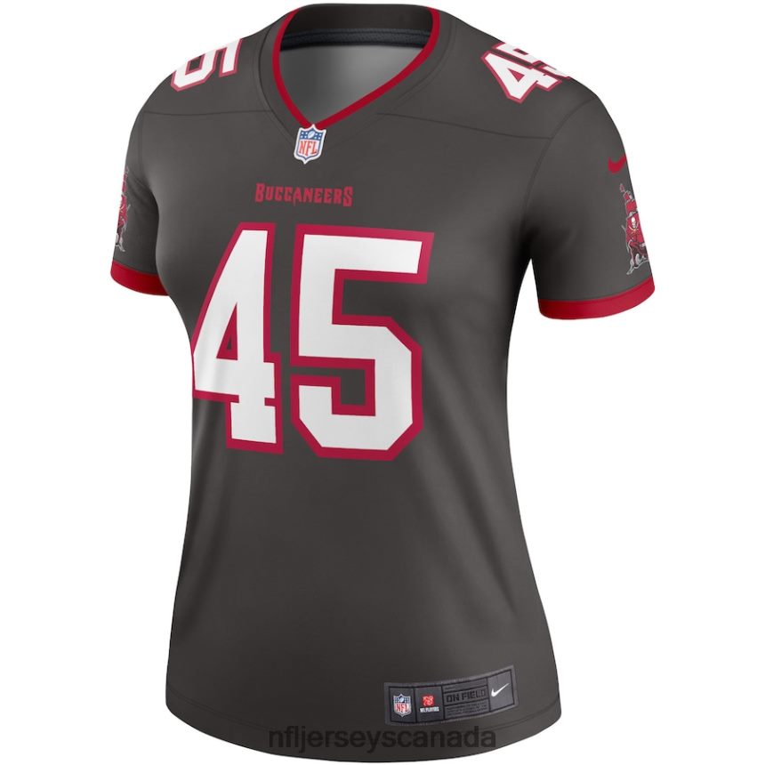 Women Tampa Bay Buccaneers Devin White Nike Pewter Alternate Legend Jersey Clothing NFL TBXFR64459