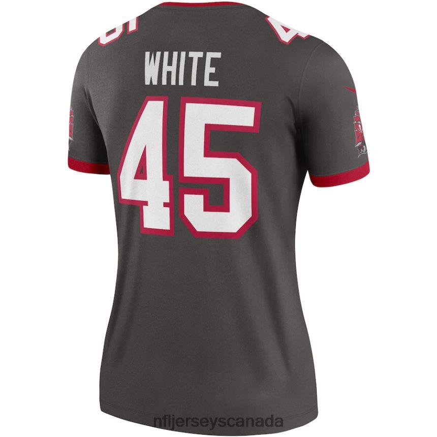 Women Tampa Bay Buccaneers Devin White Nike Pewter Alternate Legend Jersey Clothing NFL TBXFR64459
