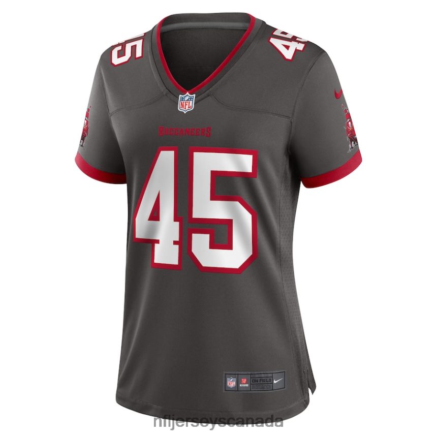 Women Tampa Bay Buccaneers Devin White Nike Pewter Game Jersey Clothing NFL TBXFR63628
