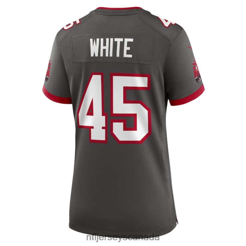 Women Tampa Bay Buccaneers Devin White Nike Pewter Game Jersey Clothing NFL TBXFR63628