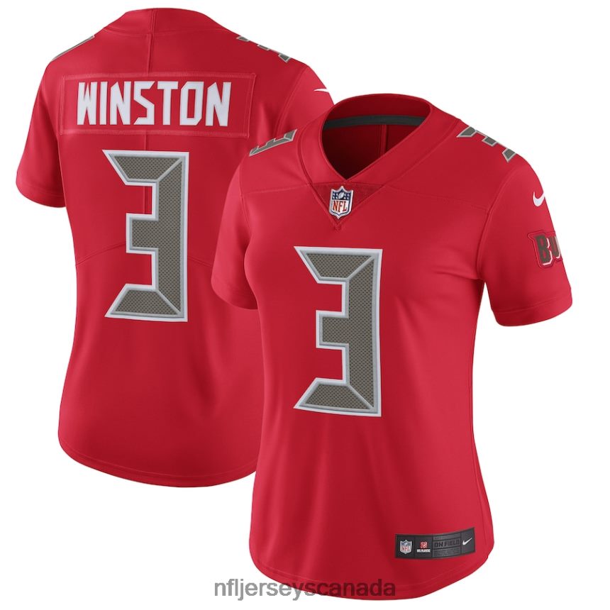 Women Tampa Bay Buccaneers Jameis Winston Nike Red Color Rush Limited Player Jersey Clothing NFL TBXFR62952