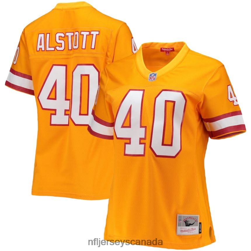 Women Tampa Bay Buccaneers Mike Alstott Mitchell  Ness Orange Legacy Replica Player Jersey Clothing NFL TBXFR63654