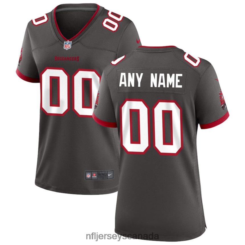 Women Tampa Bay Buccaneers Nike Pewter Alternate Custom Game Jersey Clothing NFL TBXFR61205