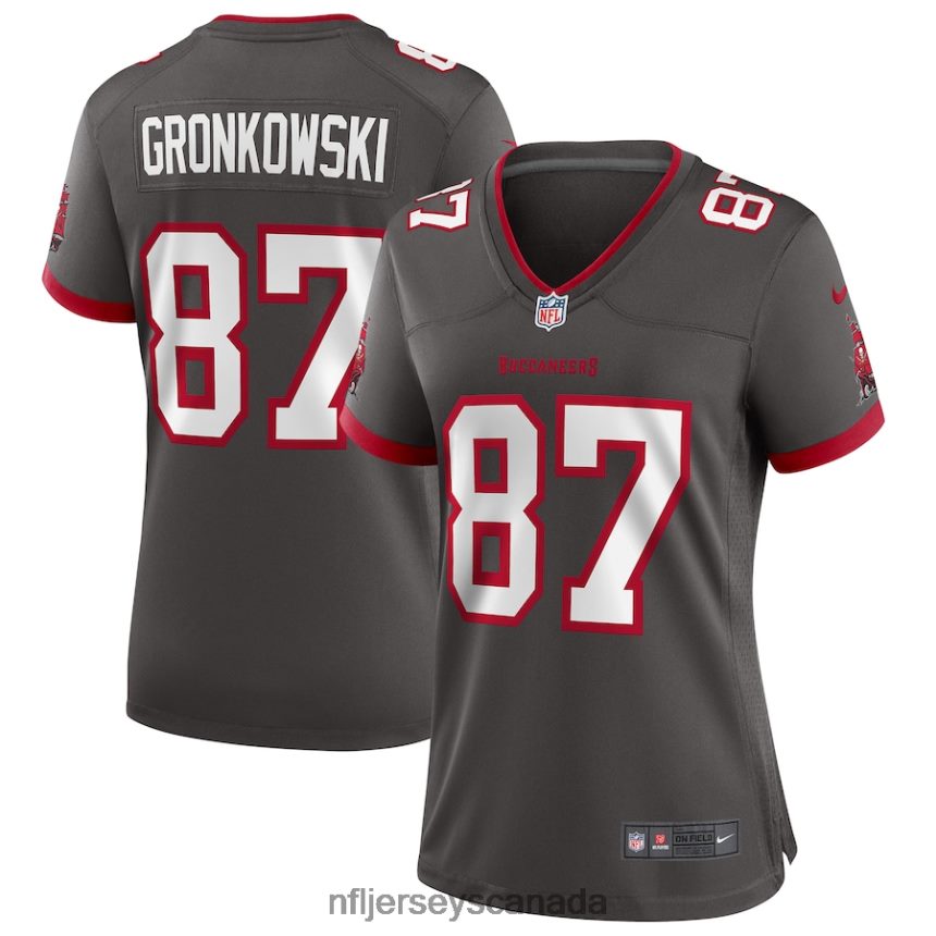 Women Tampa Bay Buccaneers Rob Gronkowski Nike Pewter Alternate Game Jersey Clothing NFL TBXFR63042