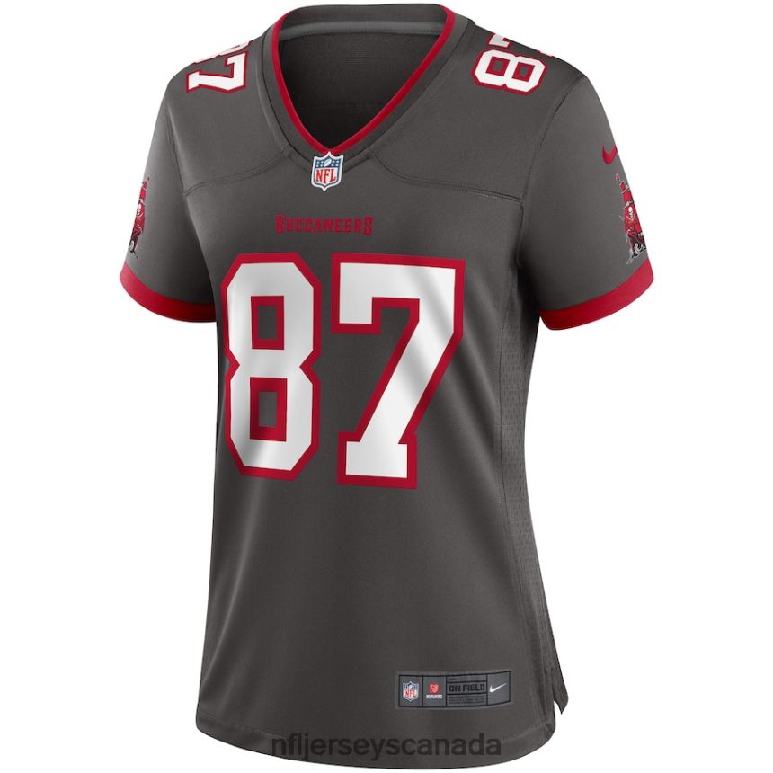 Women Tampa Bay Buccaneers Rob Gronkowski Nike Pewter Alternate Game Jersey Clothing NFL TBXFR63042