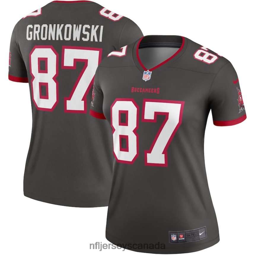Women Tampa Bay Buccaneers Rob Gronkowski Nike Pewter Alternate Legend Jersey Clothing NFL TBXFR62902