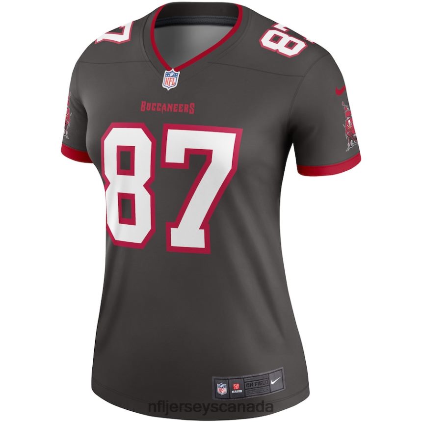Women Tampa Bay Buccaneers Rob Gronkowski Nike Pewter Alternate Legend Jersey Clothing NFL TBXFR62902