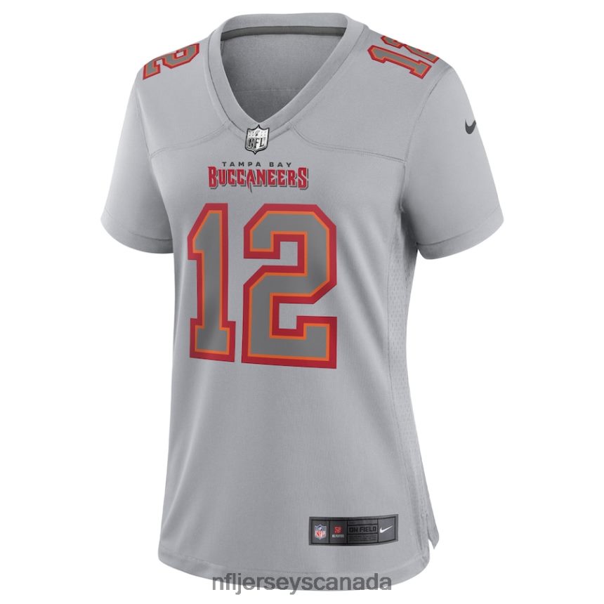 Women Tampa Bay Buccaneers Tom Brady Nike Gray Atmosphere Fashion Game Jersey Clothing NFL TBXFR62323