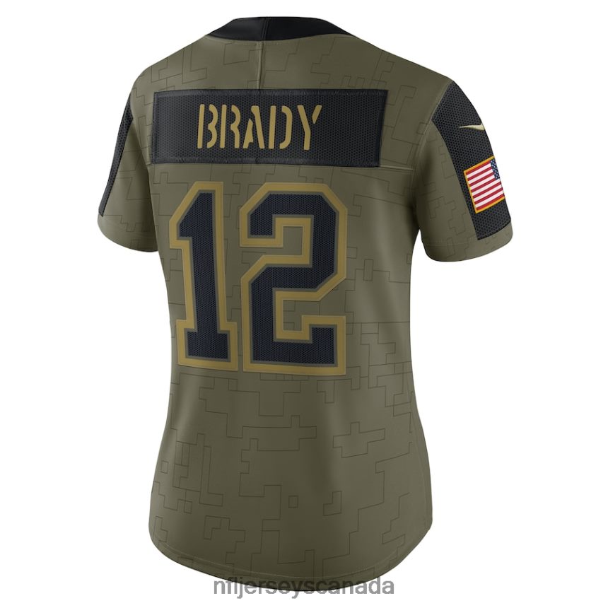 Women Tampa Bay Buccaneers Tom Brady Nike Olive 2021 Salute To Service Limited Player Jersey Clothing NFL TBXFR66505