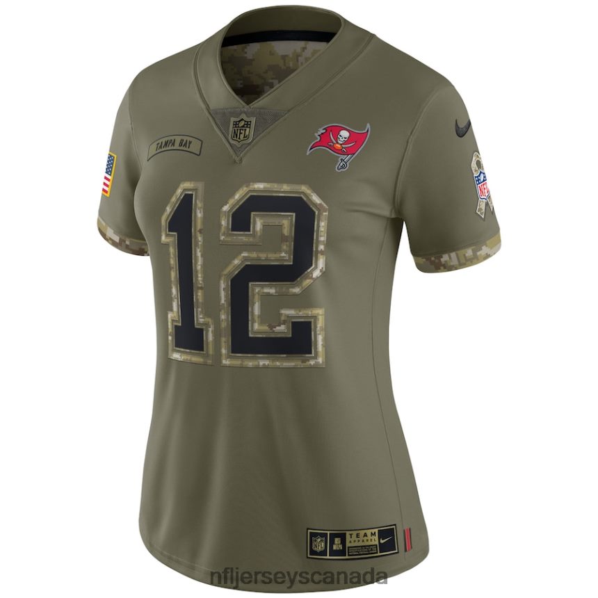 Women Tampa Bay Buccaneers Tom Brady Nike Olive 2022 Salute To Service Limited Jersey Clothing NFL TBXFR62880