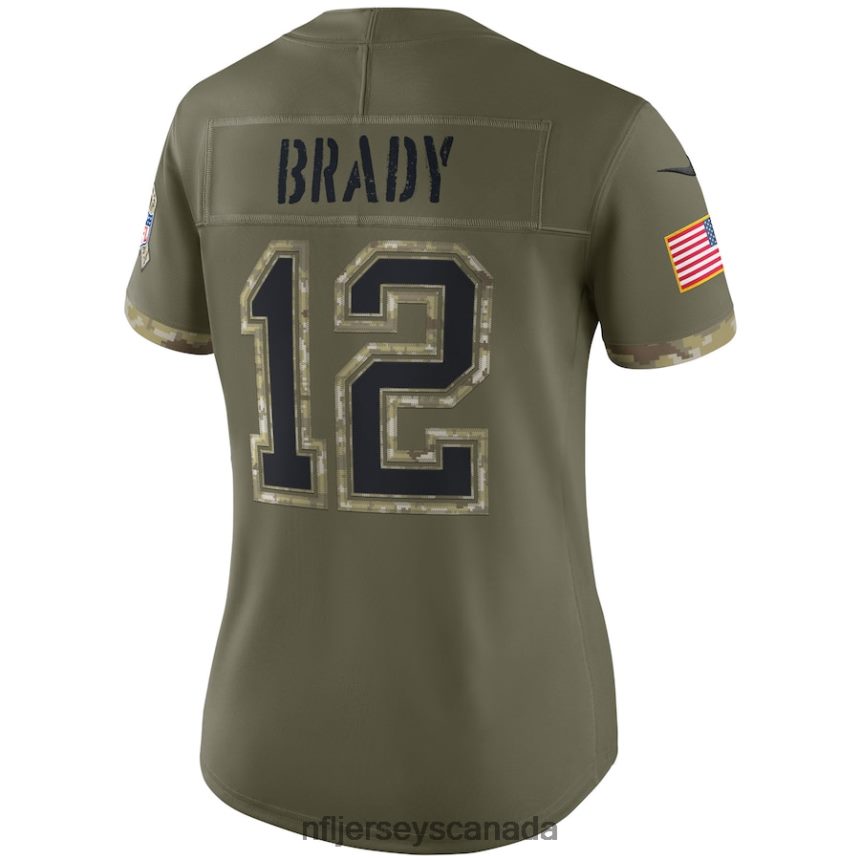 Women Tampa Bay Buccaneers Tom Brady Nike Olive 2022 Salute To Service Limited Jersey Clothing NFL TBXFR62880