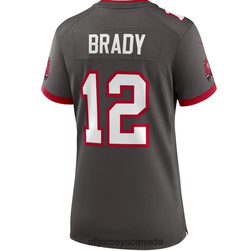 Women Tampa Bay Buccaneers Tom Brady Nike Pewter Alternate Game Jersey Clothing NFL TBXFR61757