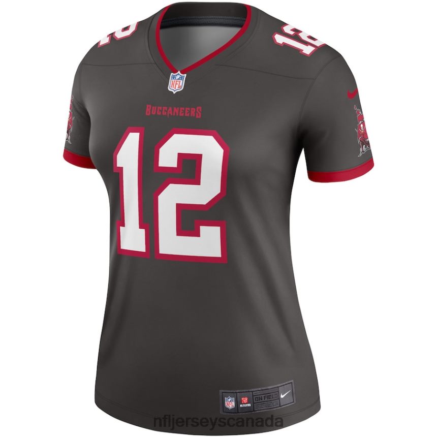 Women Tampa Bay Buccaneers Tom Brady Nike Pewter Alternate Legend Jersey Clothing NFL TBXFR6753