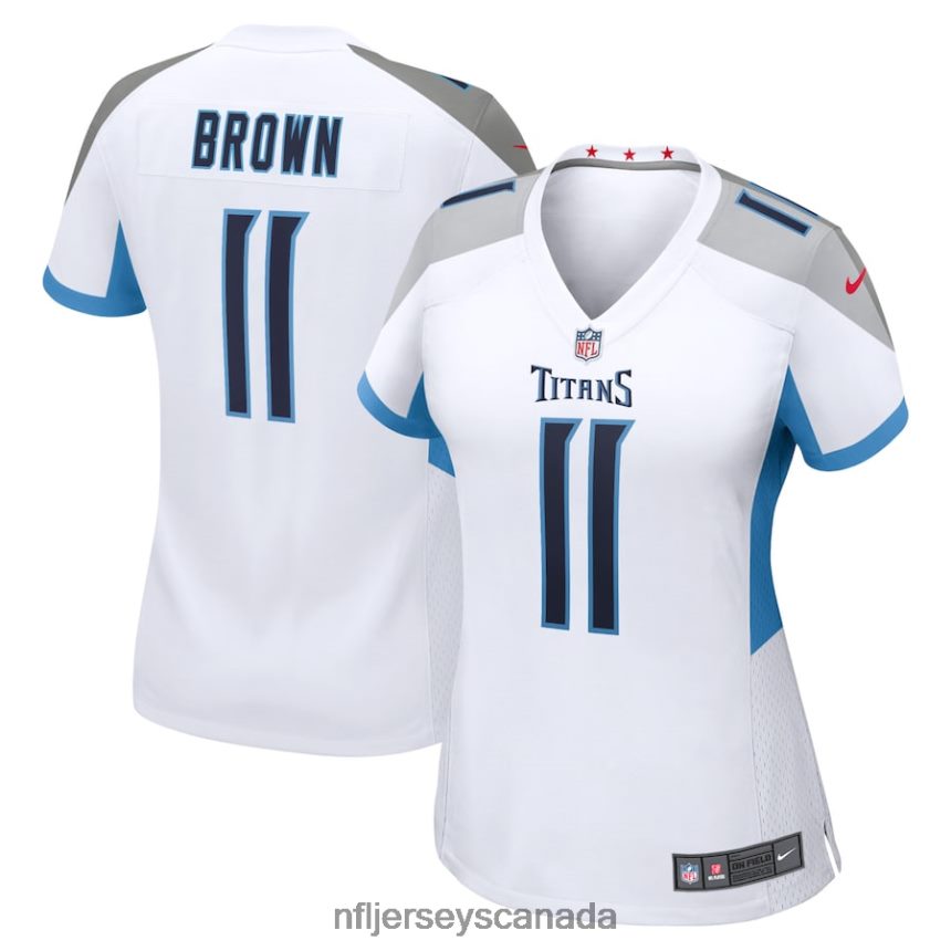 Women Tennessee Titans AJ Brown Nike White Game Jersey Clothing NFL TBXFR62321