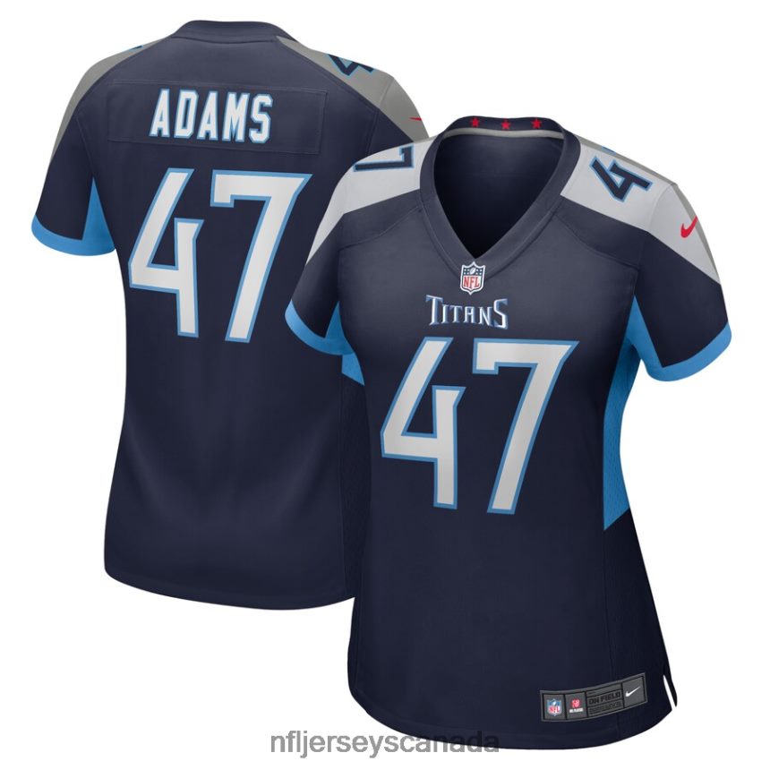 Women Tennessee Titans Andrew Adams Nike Navy Home Game Player Jersey Clothing NFL TBXFR65758