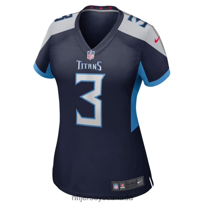 Women Tennessee Titans Caleb Farley Nike Navy Game Jersey Clothing NFL TBXFR65910