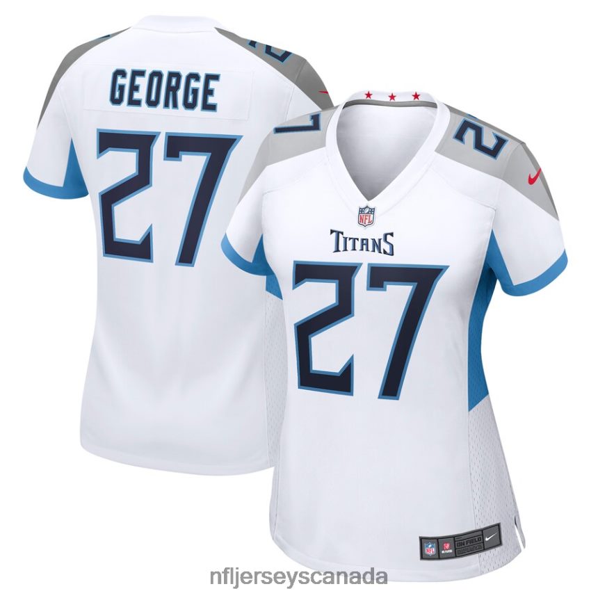 Women Tennessee Titans Eddie George Nike White Retired Game Jersey Clothing NFL TBXFR65558