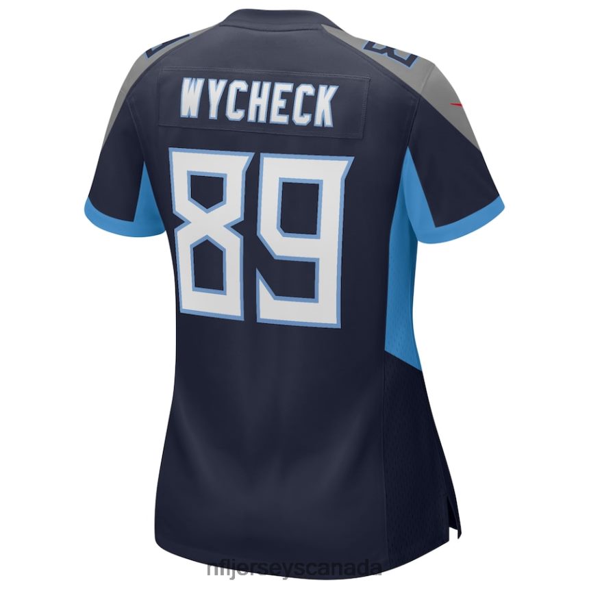 Women Tennessee Titans Frank Wycheck Nike Navy Game Retired Player Jersey Clothing NFL TBXFR65607