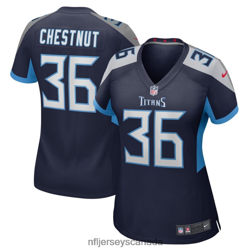 Women Tennessee Titans Julius Chestnut Nike Navy Game Player Jersey Clothing NFL TBXFR66640