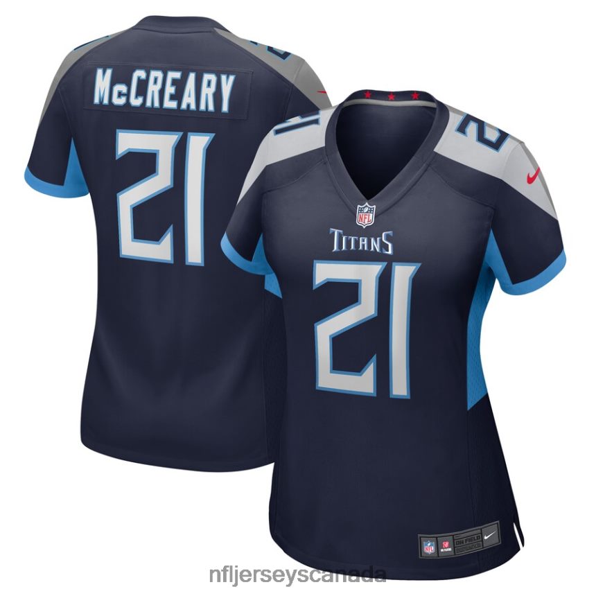 Women Tennessee Titans Roger McCreary Nike Navy Game Player Jersey Clothing NFL TBXFR66696