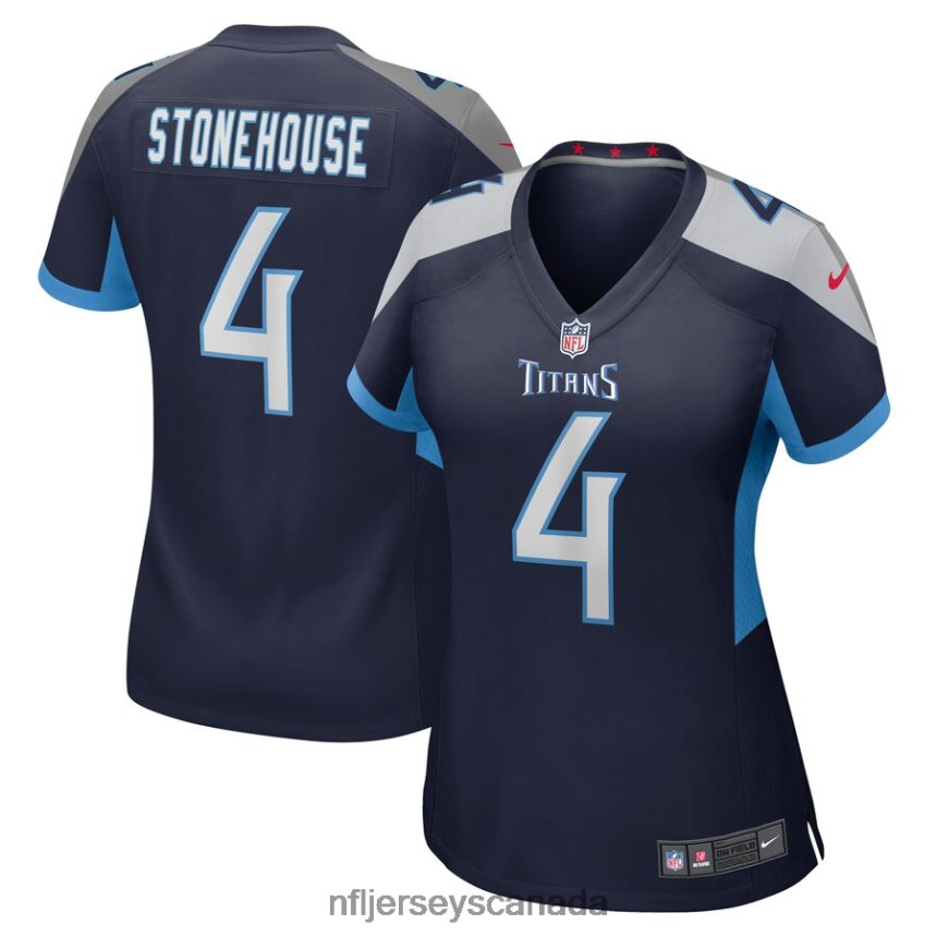 Women Tennessee Titans Ryan Stonehouse Nike Navy Game Player Jersey Clothing NFL TBXFR64931